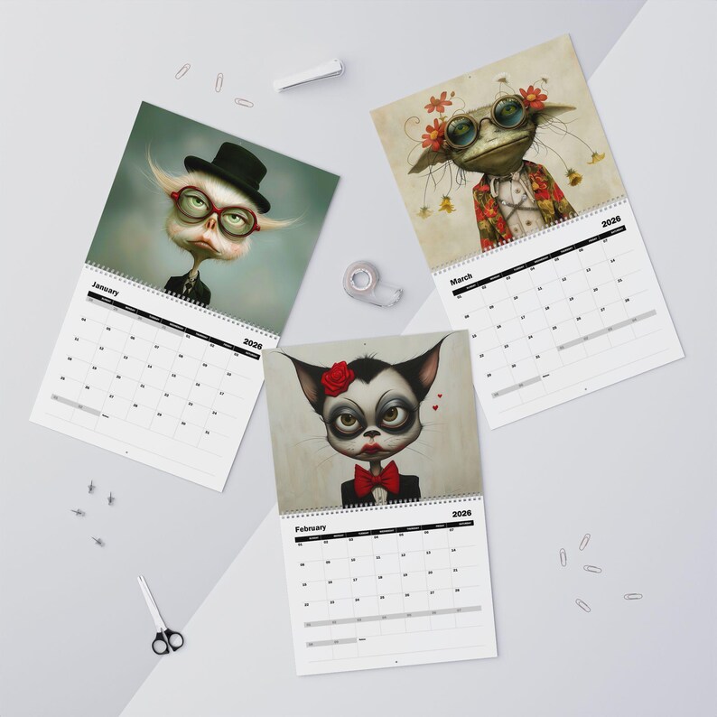 🗓️ 2026 Surreal Creatures Wall Calendar
