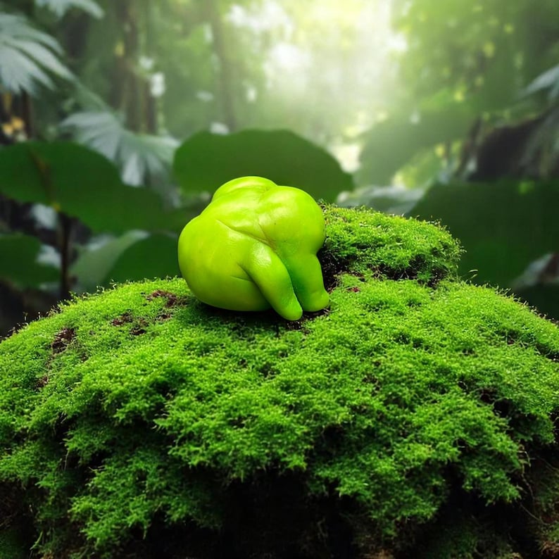 Cheeky Miniature Frog Figurine Showing Its Butt