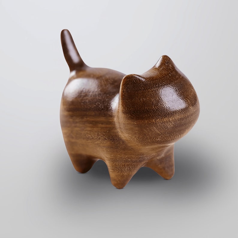 Hand Carving Wooden Cat