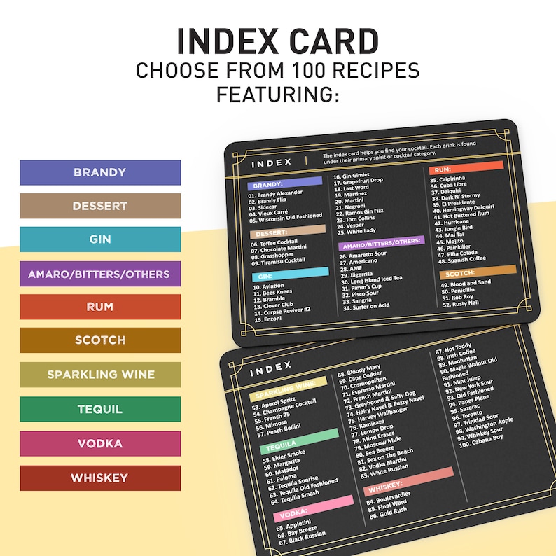 Cocktail Cards - Learn over 100 Cocktails