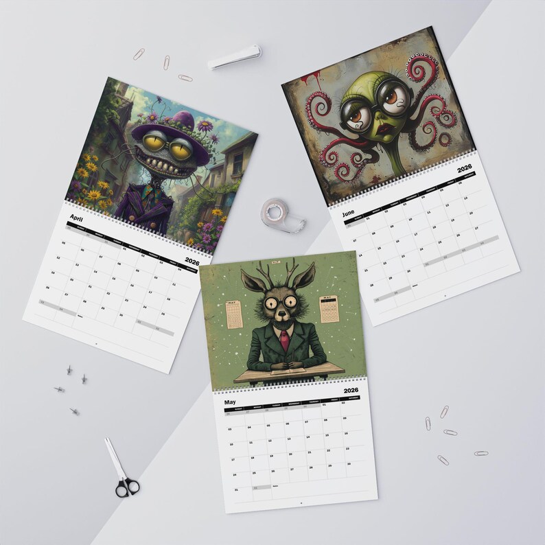 🗓️ 2026 Surreal Creatures Wall Calendar