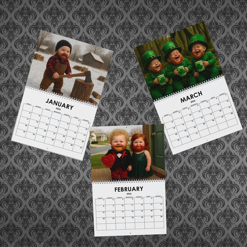 2026 Bearded Babies Wall Calendar