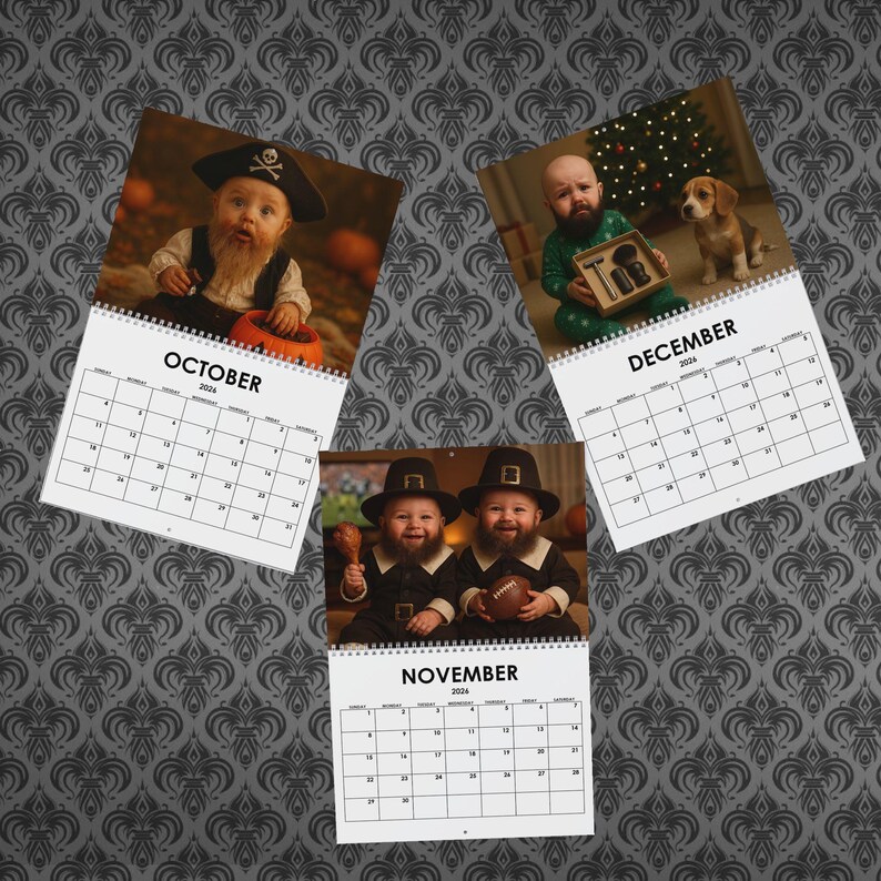 2026 Bearded Babies Wall Calendar