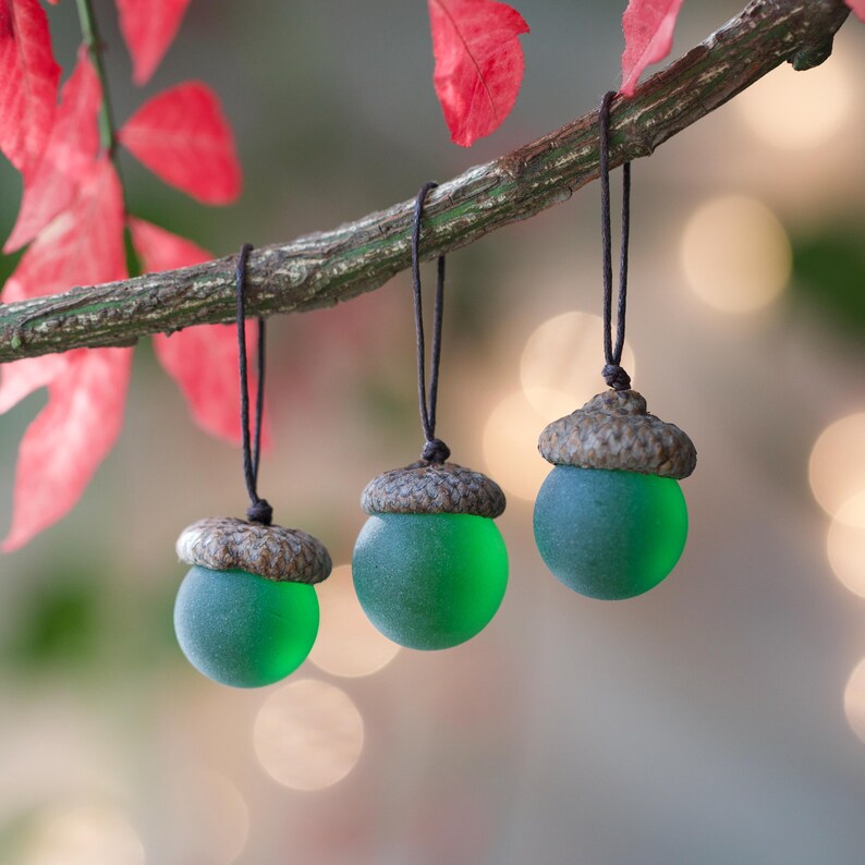 Handmade Sea Glass Acorns