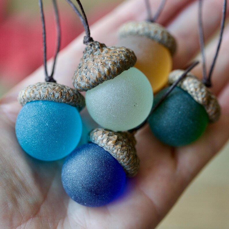 Handmade Sea Glass Acorns