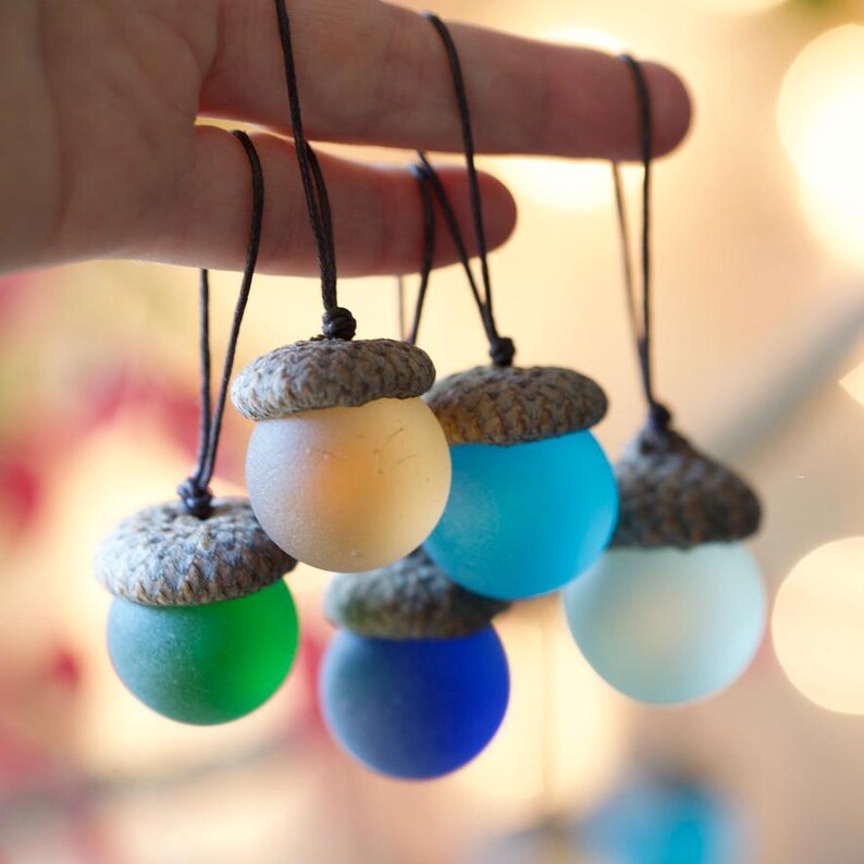 Handmade Sea Glass Acorns