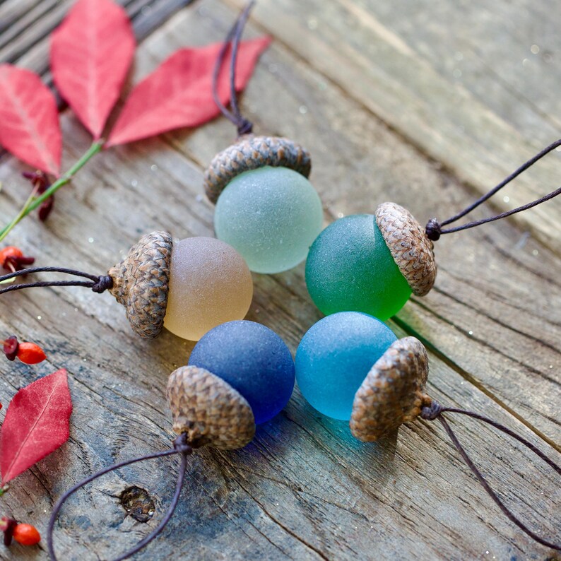 Handmade Sea Glass Acorns
