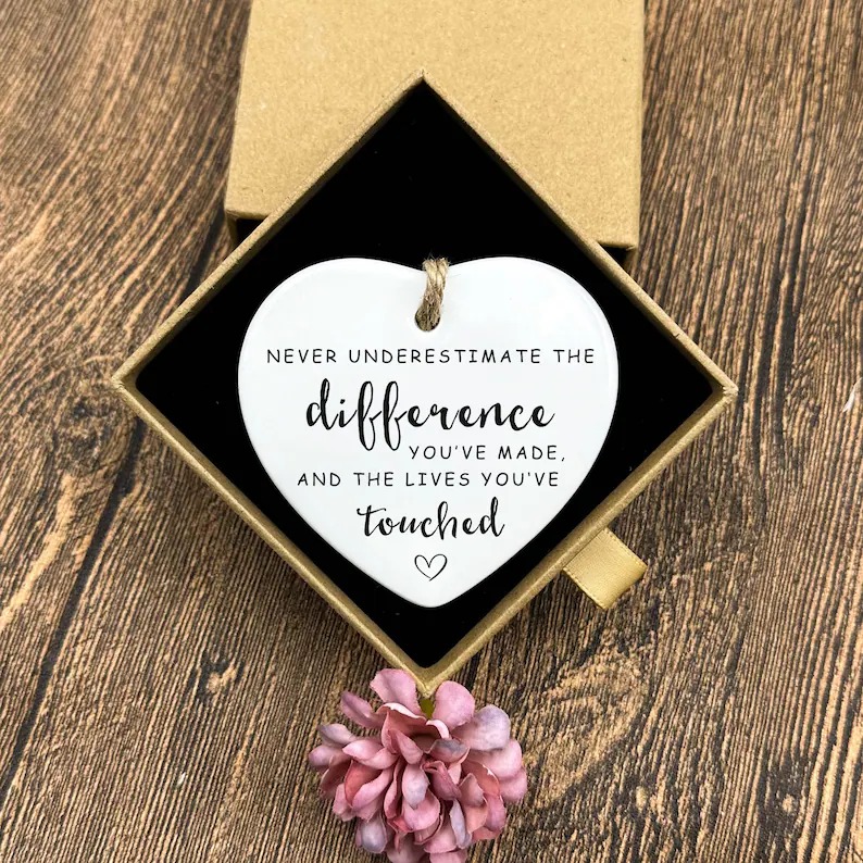 The Difference You Make, Thank You Ceramic Heart Gift