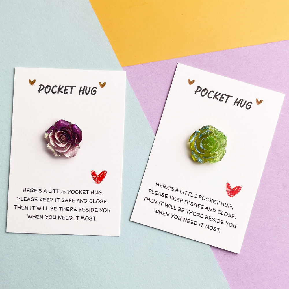 Gradient Rose Pocket Hug Card