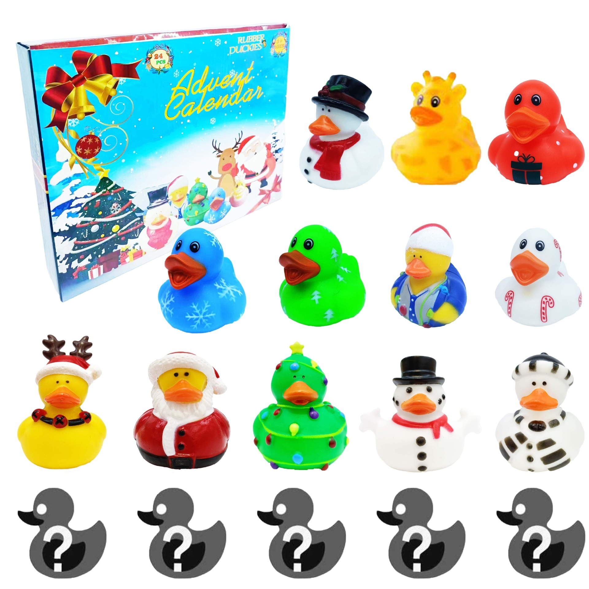 Advent Calendar 2024-24 Rubber Ducks Toys Advent Calendar for Kids
