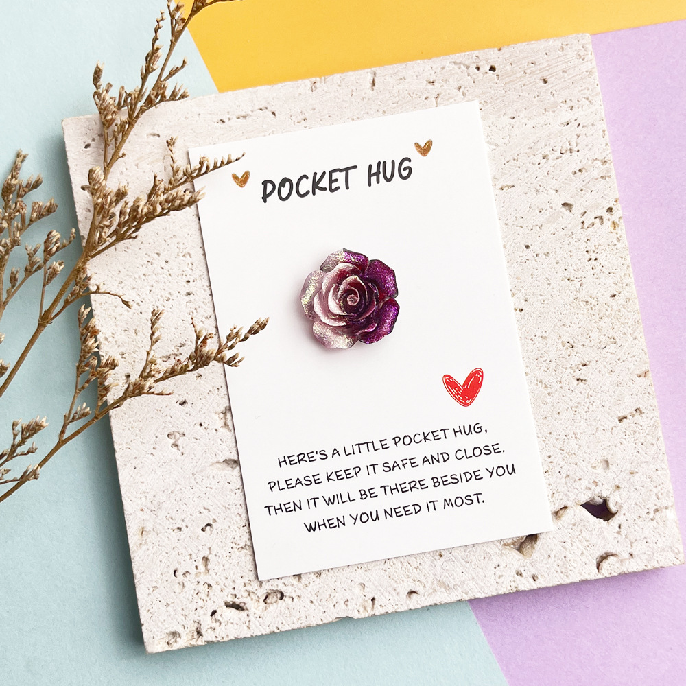 Gradient Rose Pocket Hug Card
