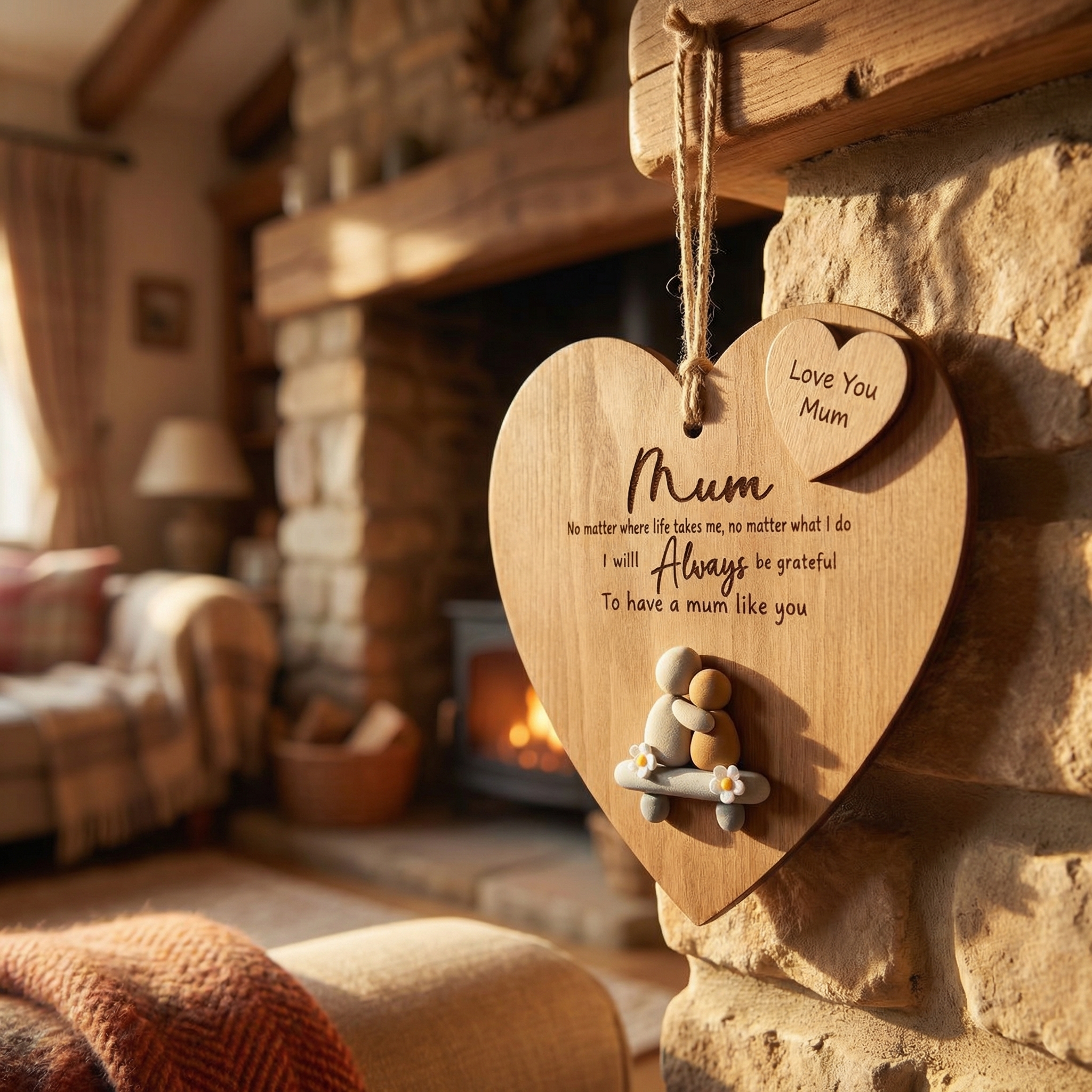 Mum Always, wooden hanging ornament