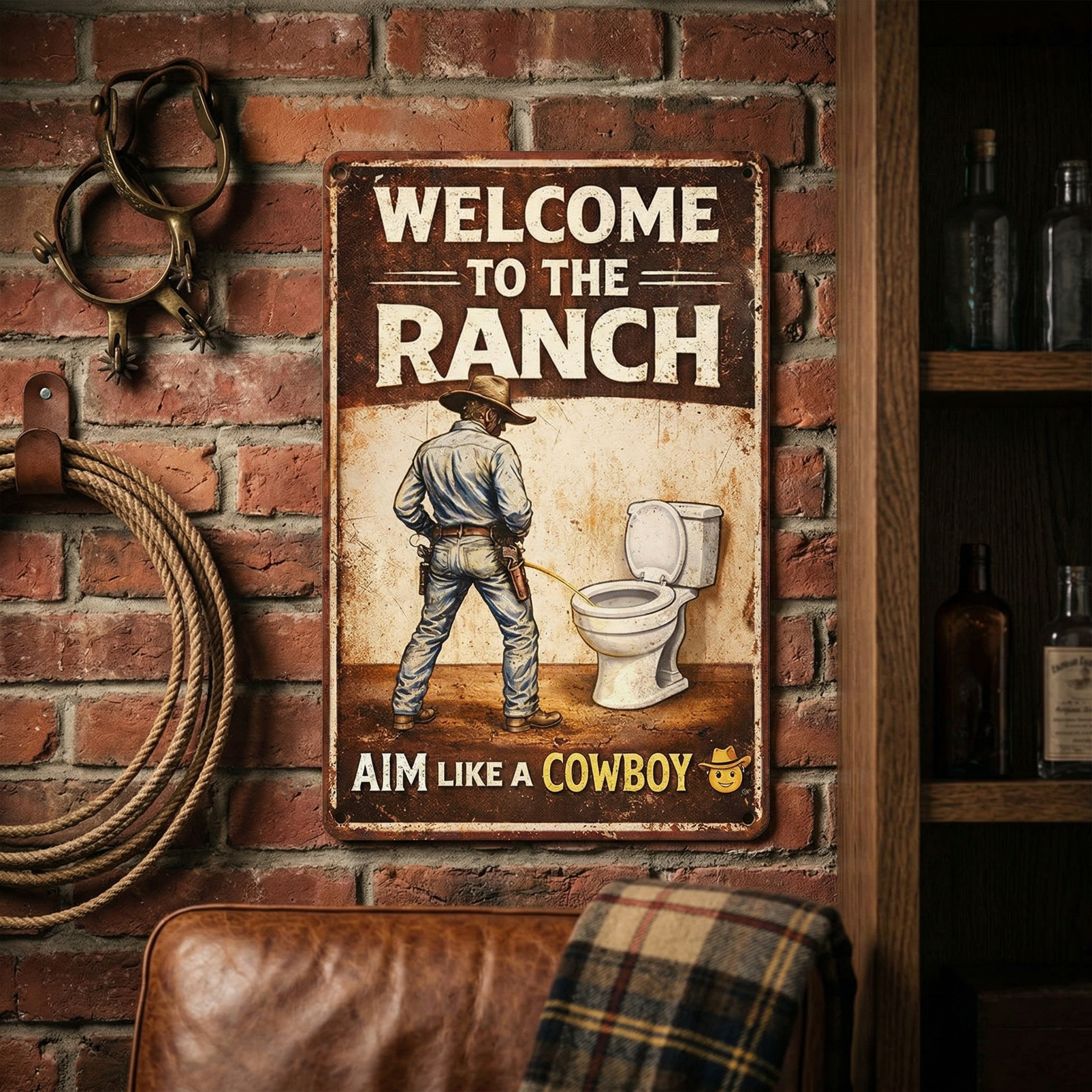 "Welcome to the Ranch" Bathroom Wall Decal