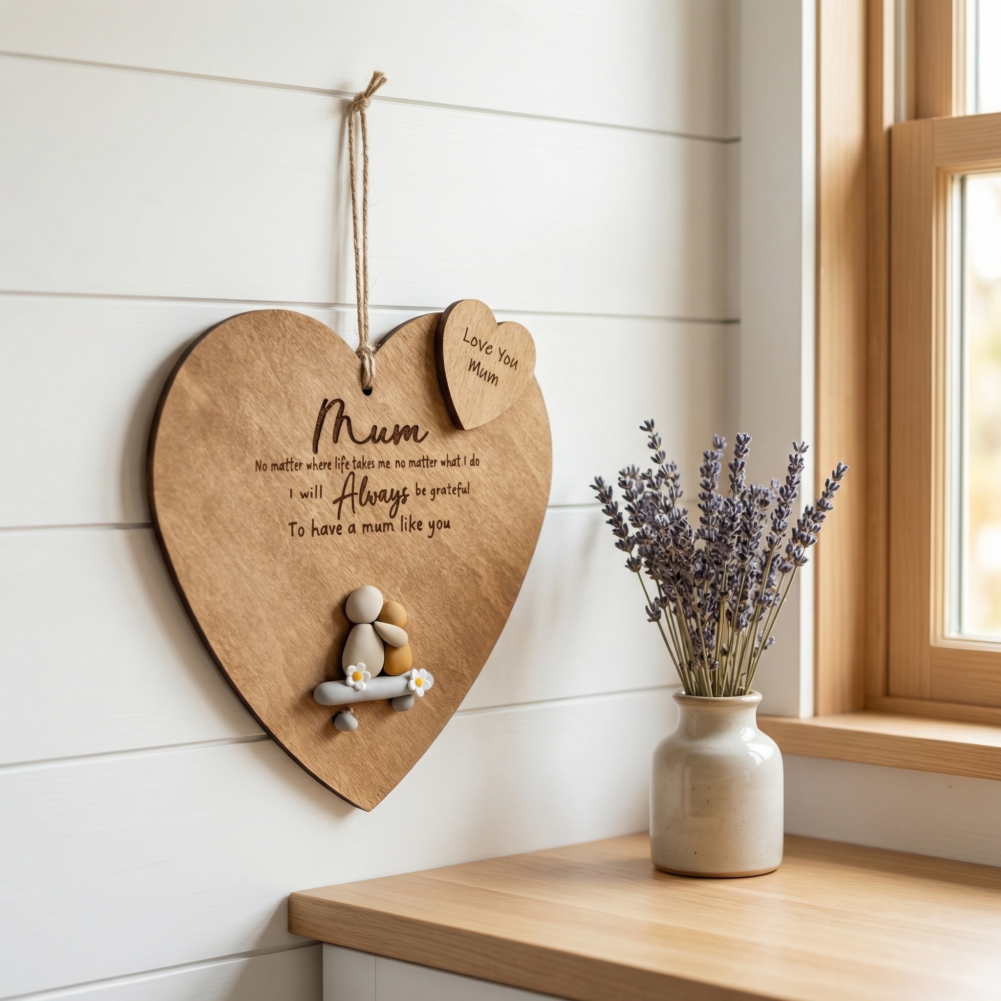 Mum Always, wooden hanging ornament