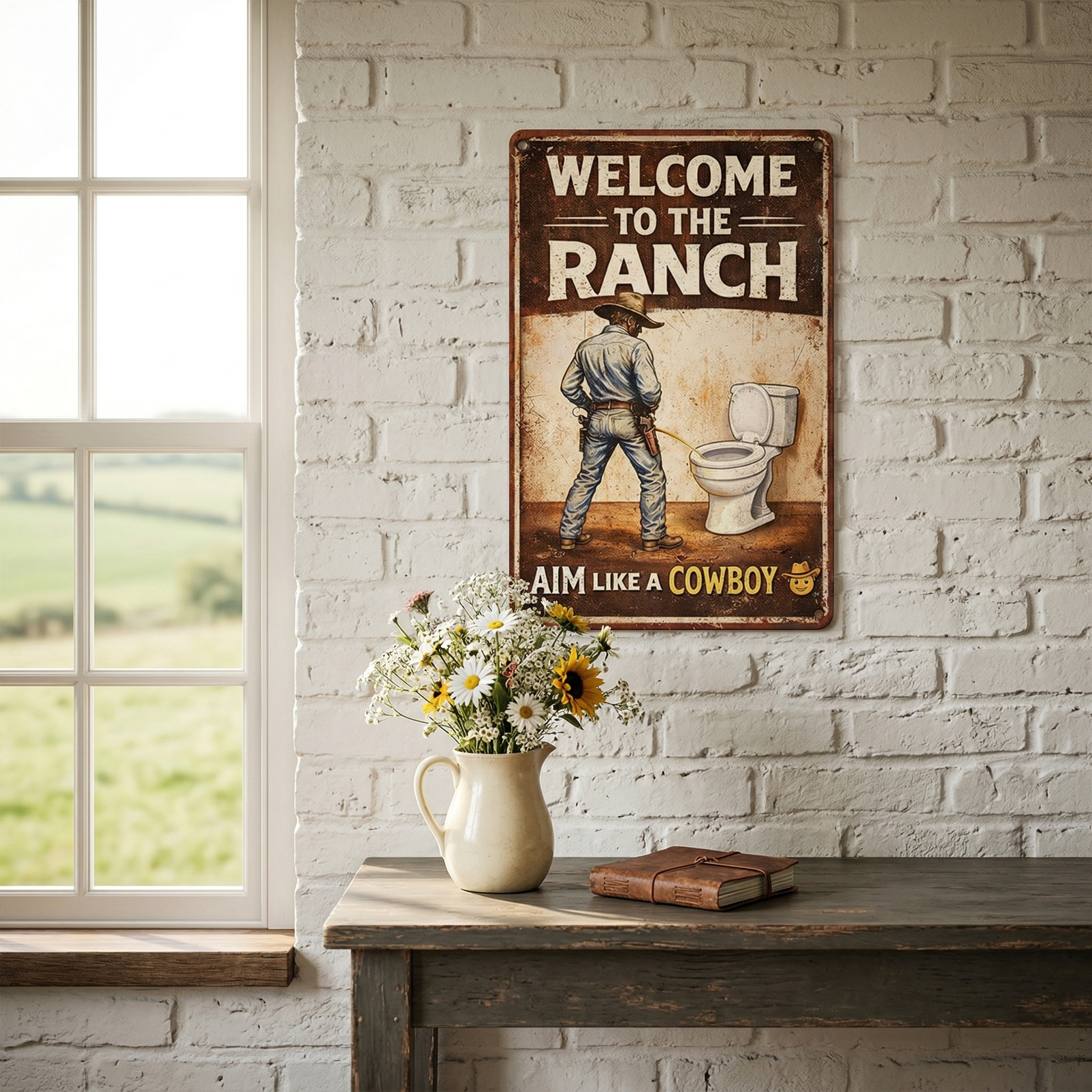 "Welcome to the Ranch" Bathroom Wall Decal
