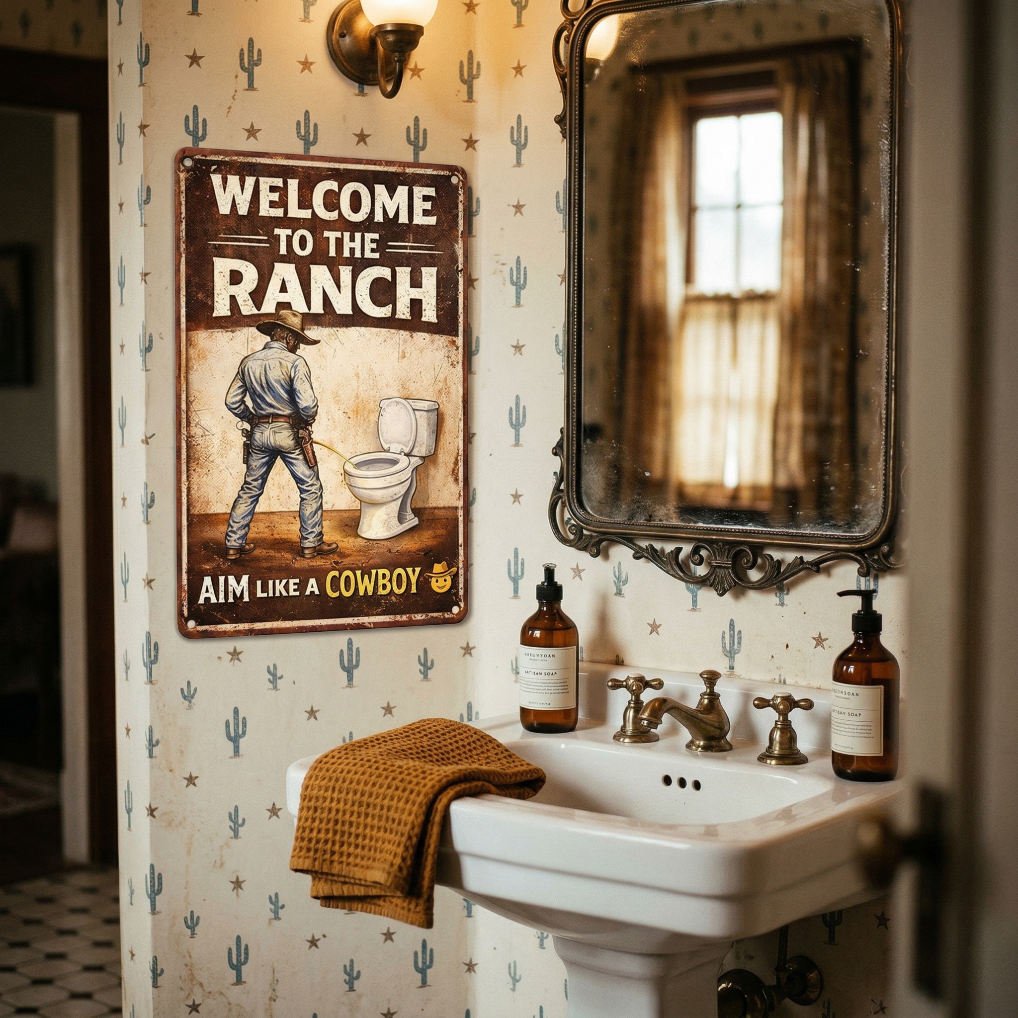"Welcome to the Ranch" Bathroom Wall Decal