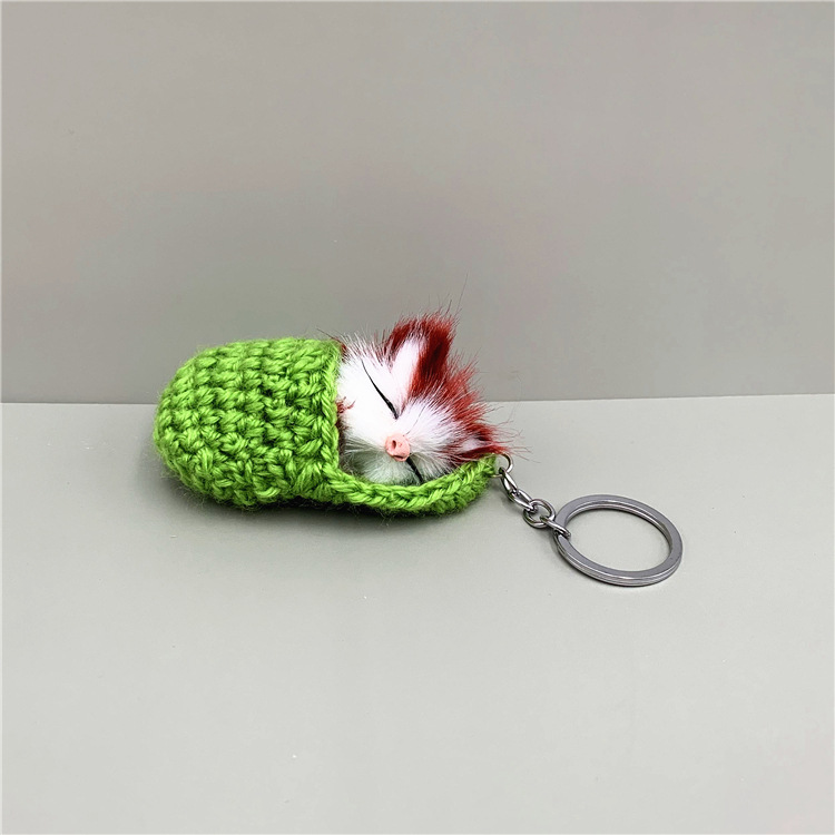 CUTE SLEEPING KITTEN KEYCHAIN