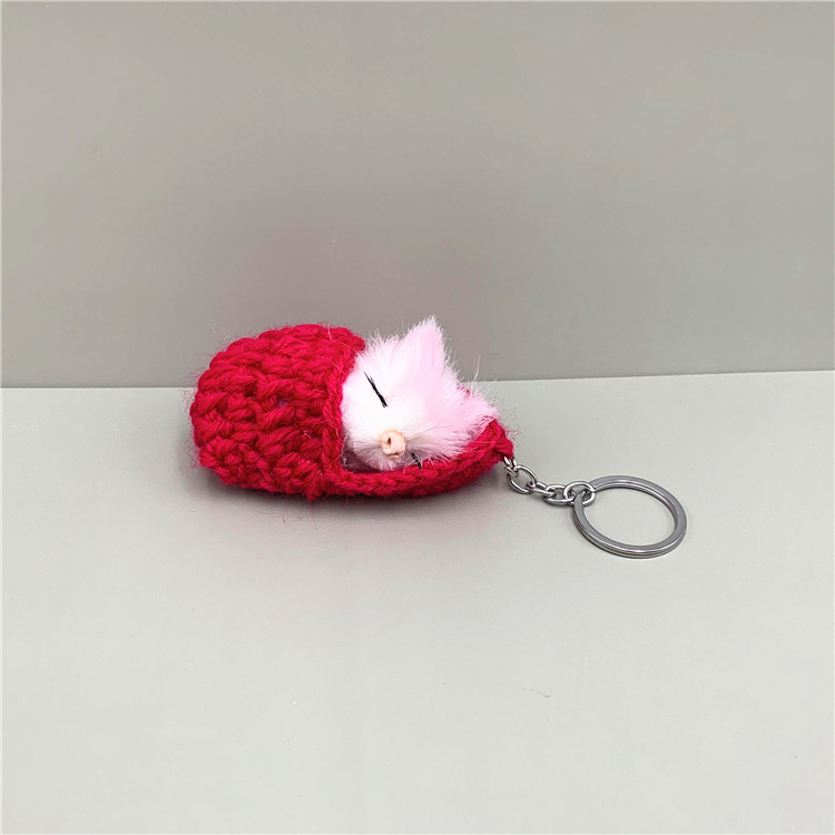 CUTE SLEEPING KITTEN KEYCHAIN