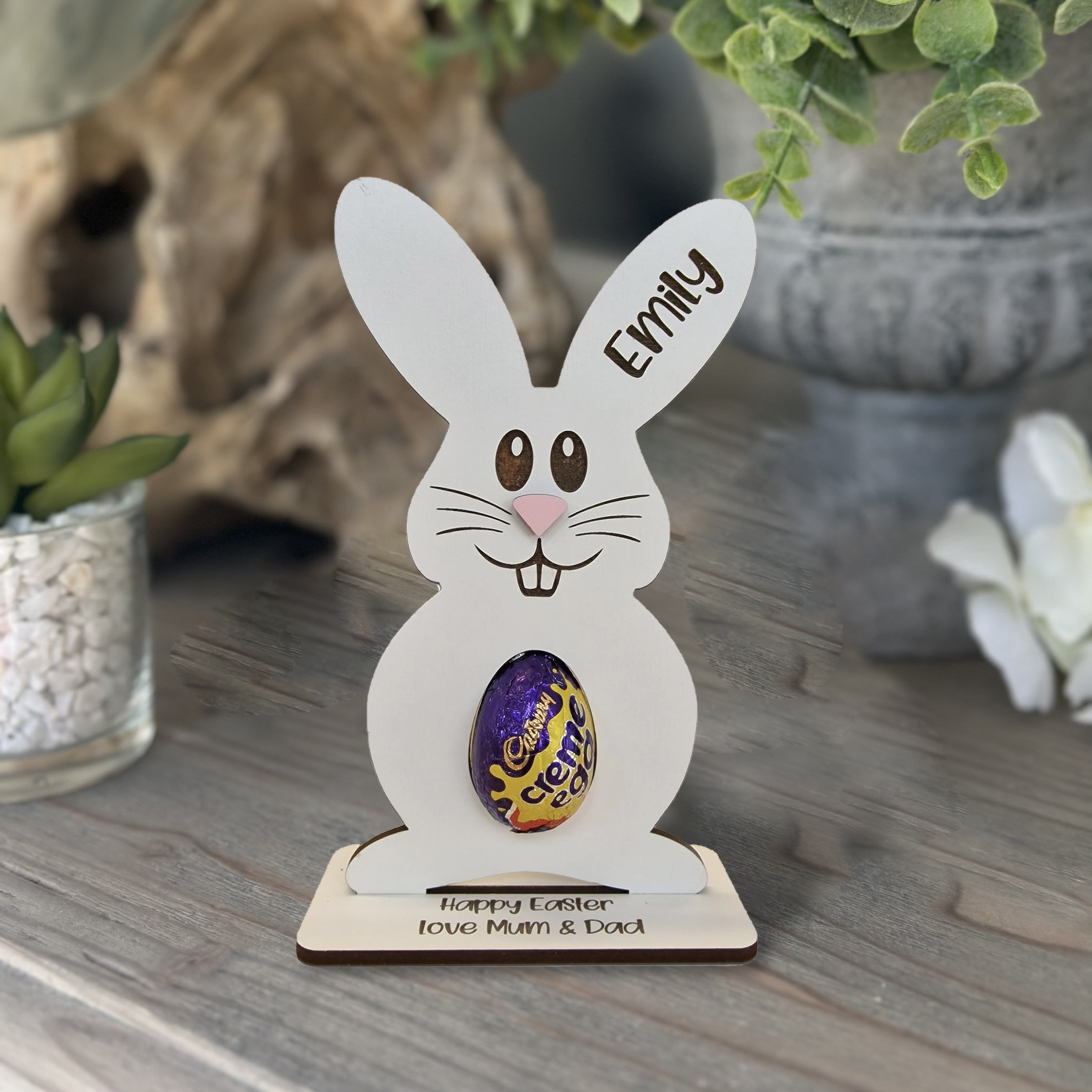 Personalised Easter Egg--Bunny Treat Kinder Hunt Gifts Kid Boy Girl