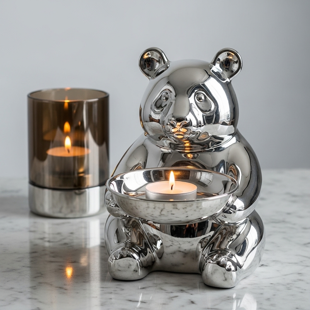 Silver Metal Animal Candle Holder