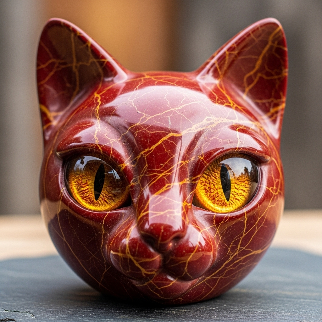 Luxury Black Cat Stone Sculpture 