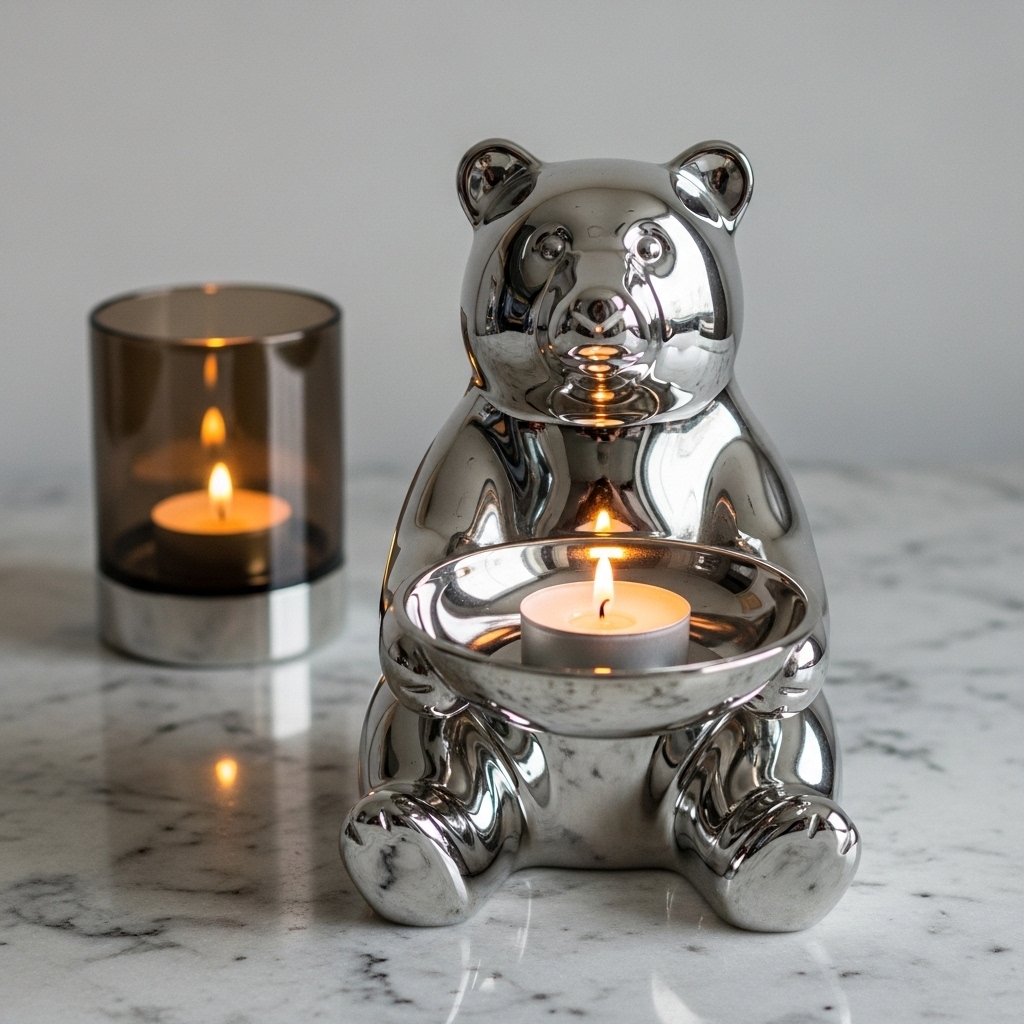 Silver Metal Animal Candle Holder
