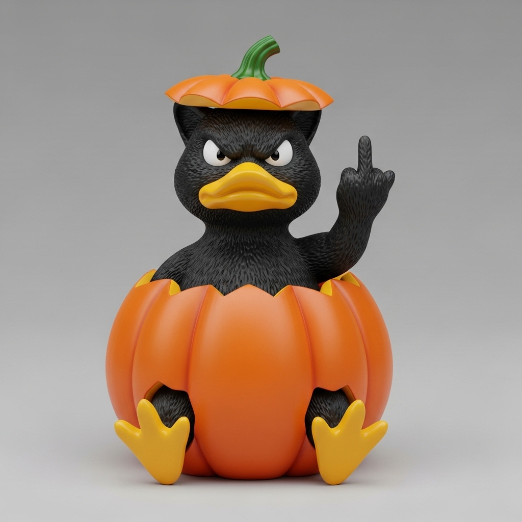 🎃🦆 Halloween Black Cat Ducks 