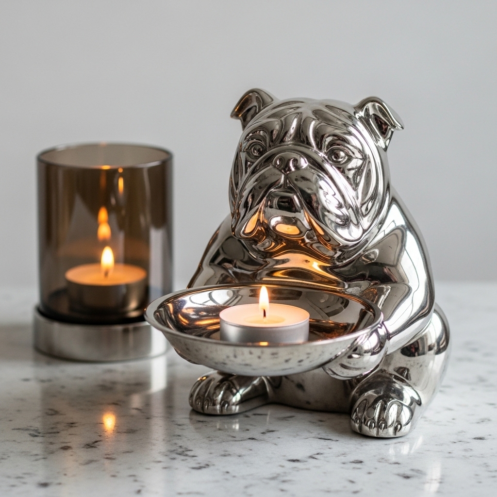 Silver Metal Animal Candle Holder