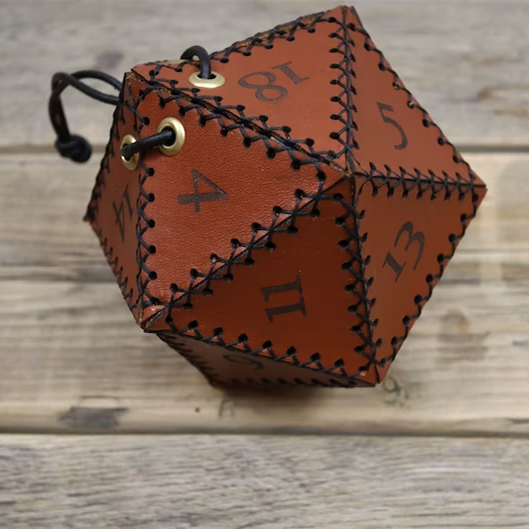 🎄Christmas Gifts - Leather D20 dice bag