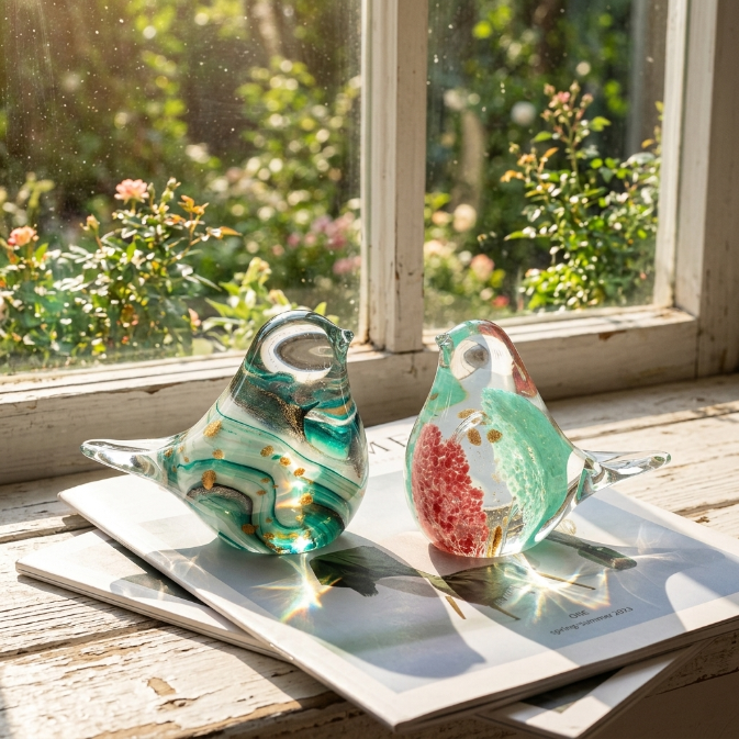 🌸 Mother's Day 60% Off Limited Time!– 🔥Hand Blown Glass Bluebird of Happiness Bird Sculpture