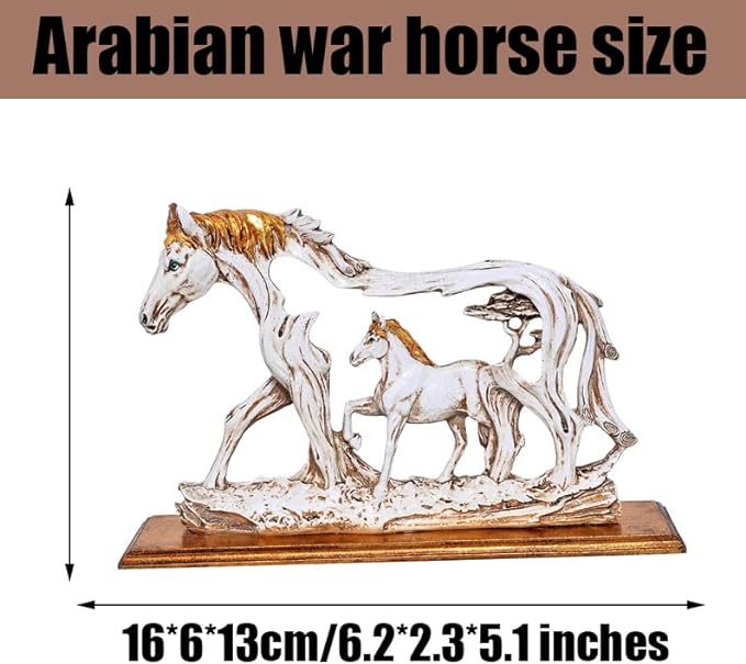 Galloping Horse Statue With Pony Stone Figurine