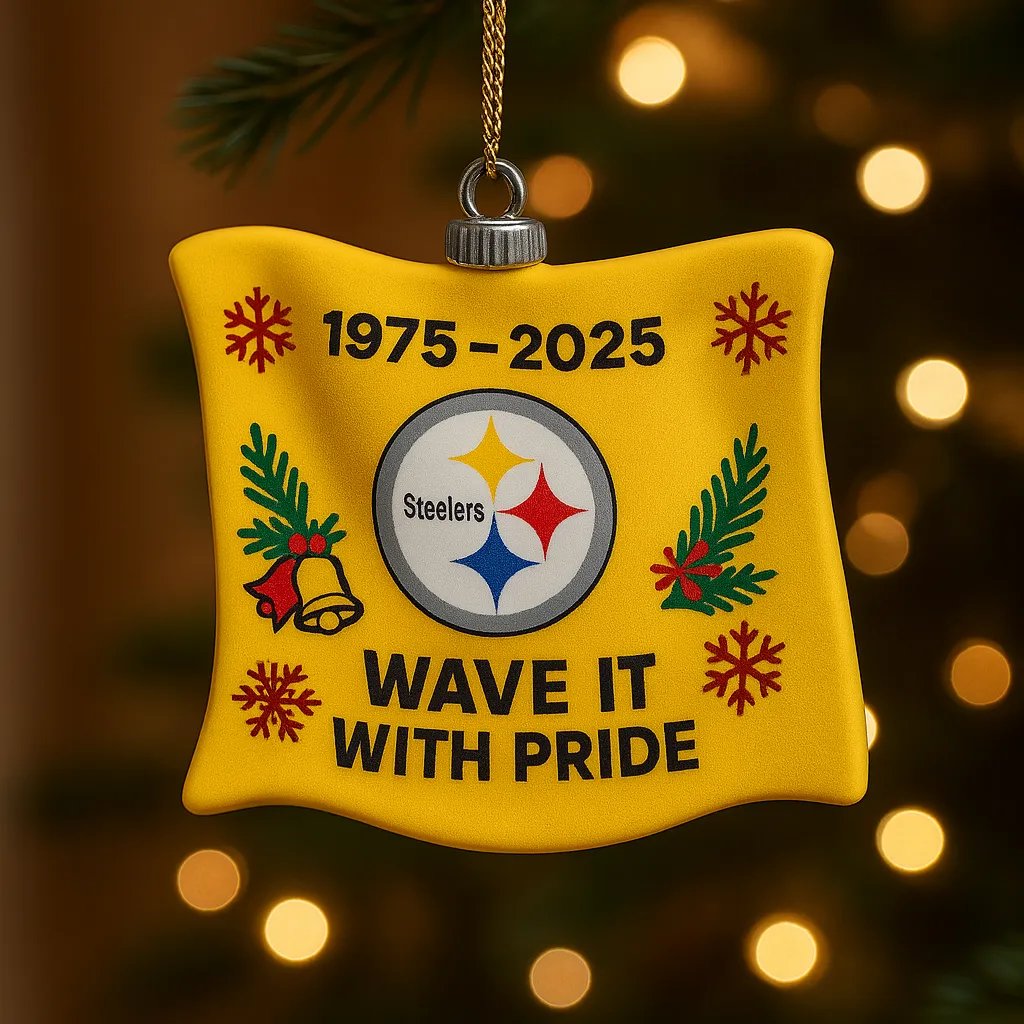 Pittsburgh Steelers – “Terrible Towel” 50th Anniversary Ornament(Double-sided embroidery)