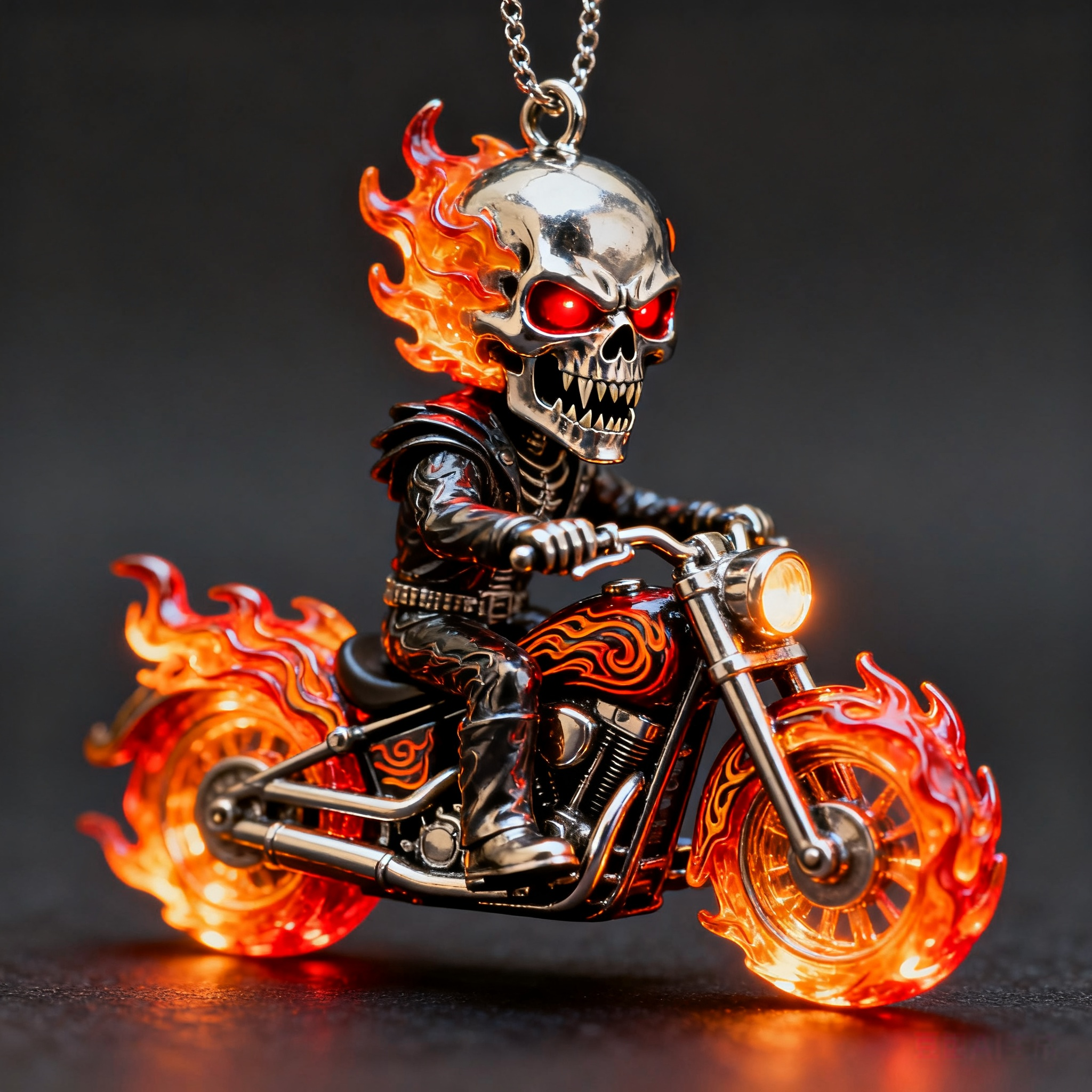 Blazing Skull Biker Ornament