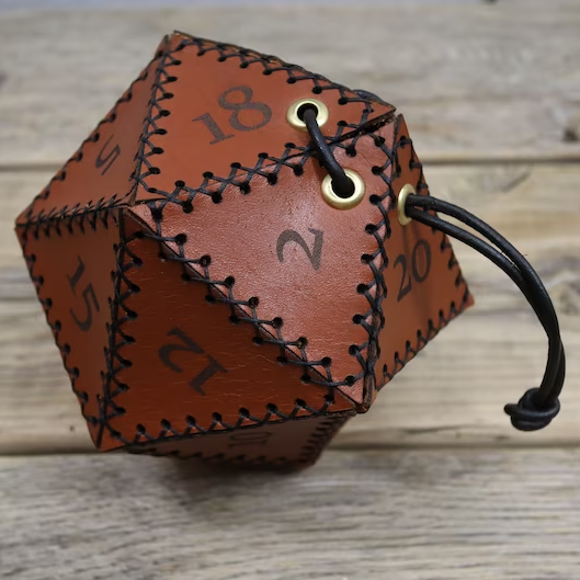 🎄Christmas Gifts - Leather D20 dice bag