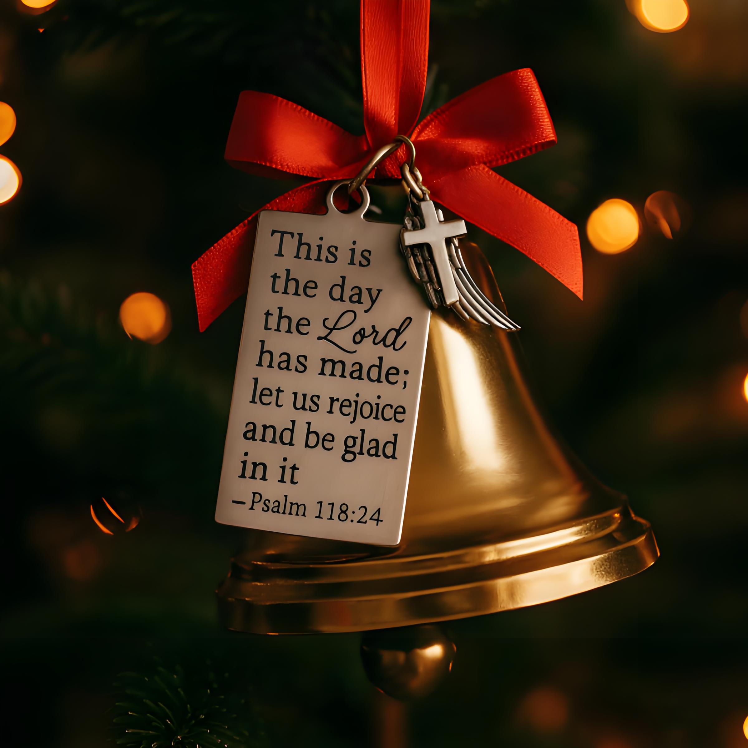 ​"Rejoice in the Lord" Christmas Bell Ornament