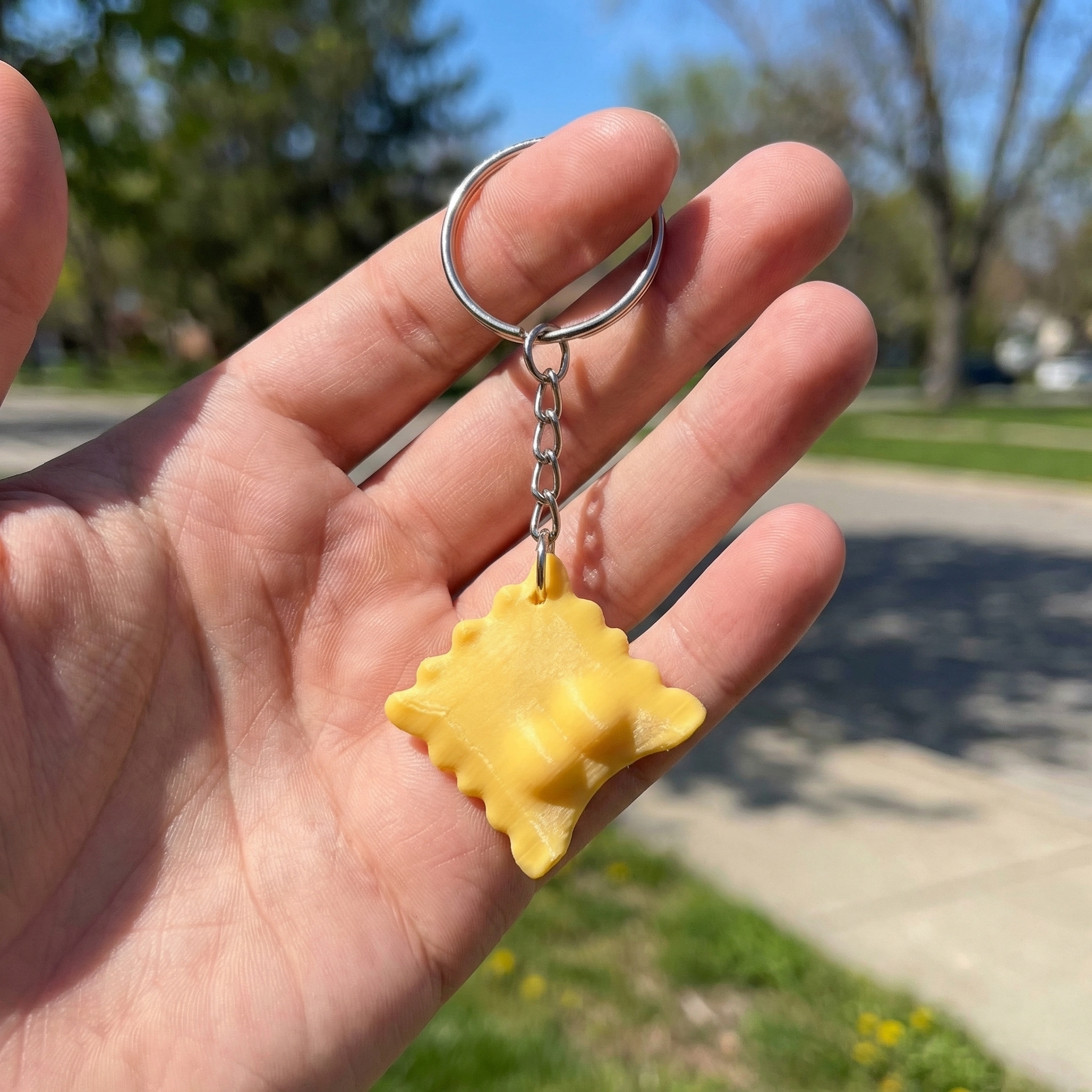 🍝 Cute Ravioli Guy with Butt Cheeks Keychain