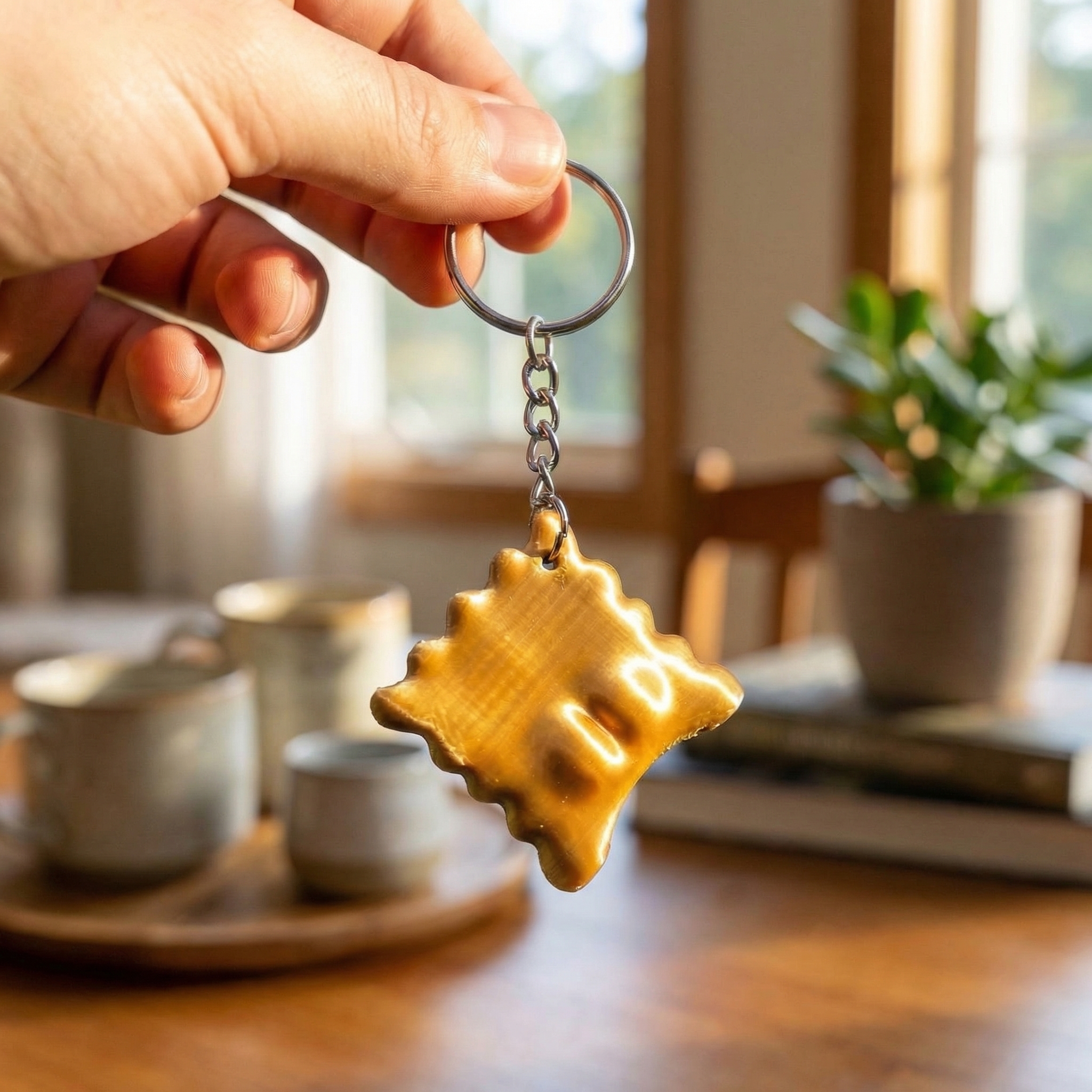 🍝 Cute Ravioli Guy with Butt Cheeks Keychain