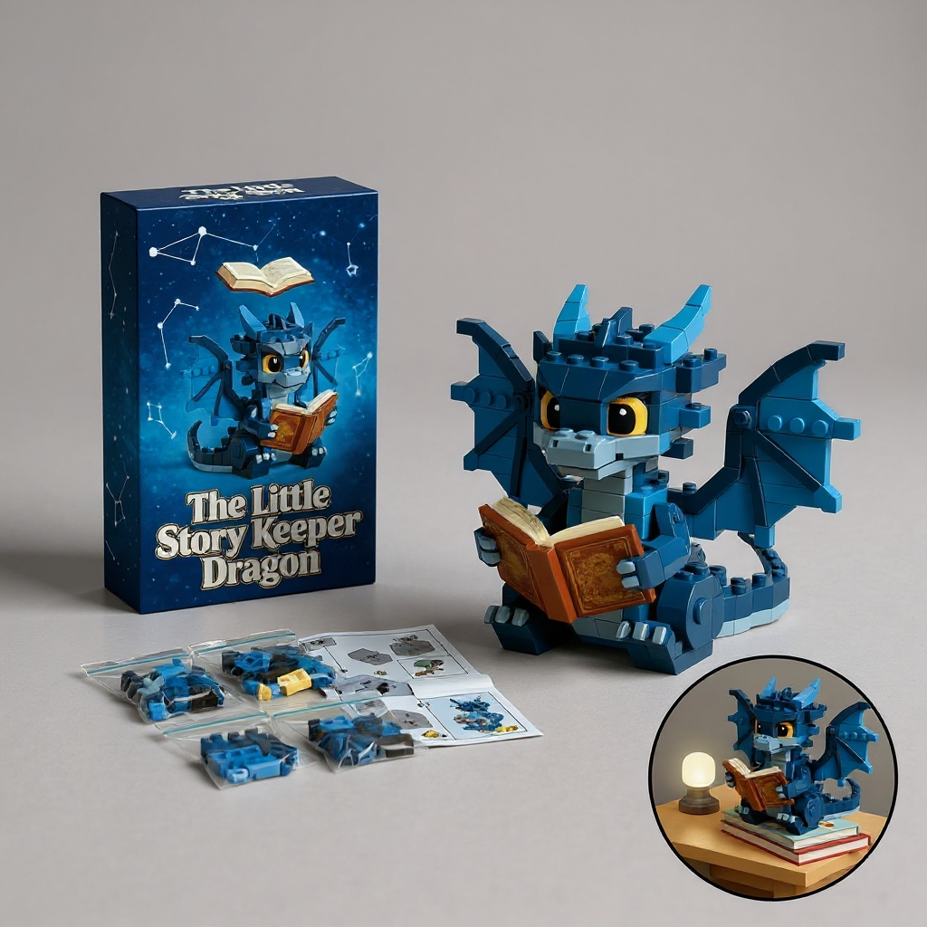 The Little Story Keeper Dragon Building Block Ornament
