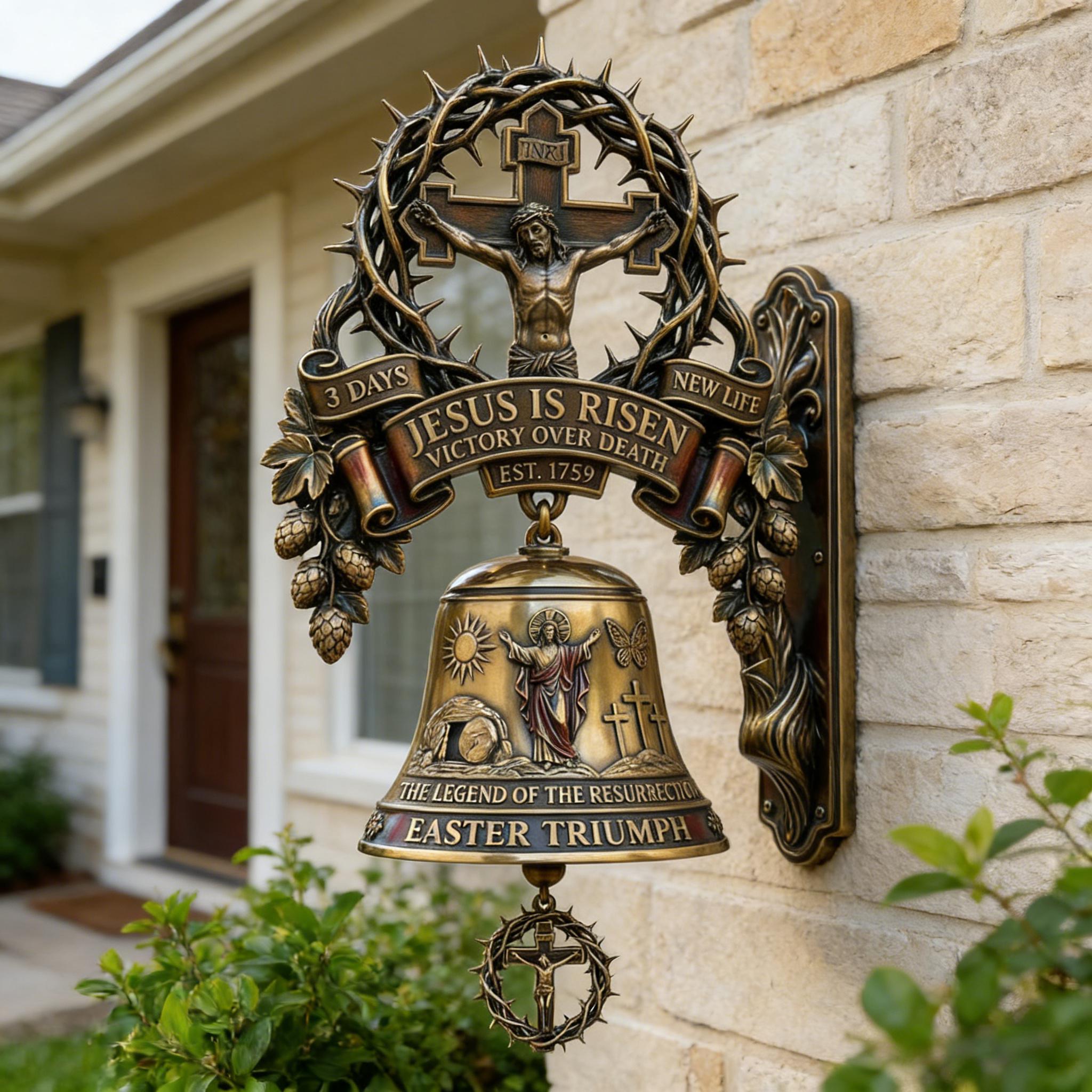 Easter Jesus Cross Commemorative Wall Bell 🔔