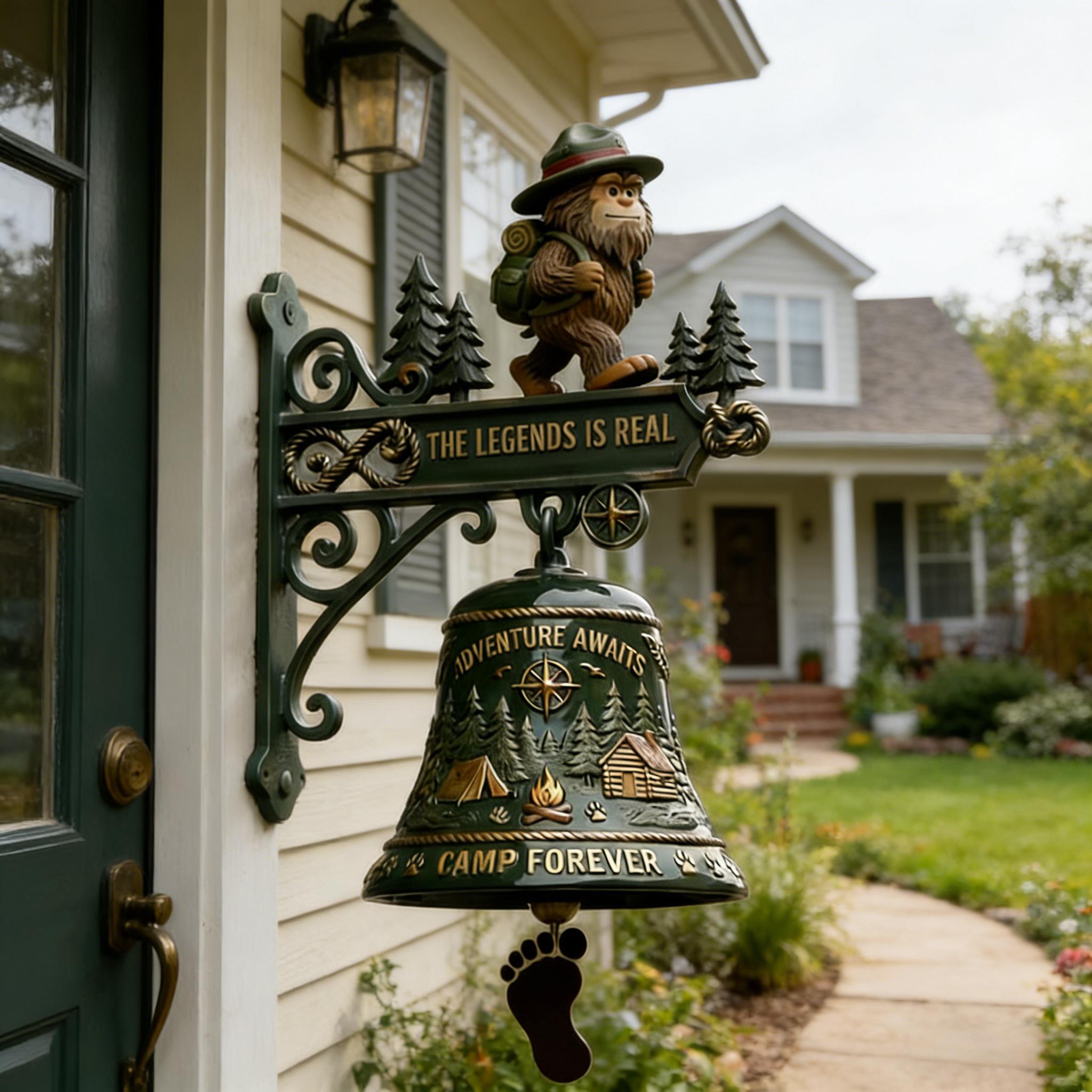 🏕️Bigfoot Camp Bell – Adventure Outdoor Wall Hanging Decor