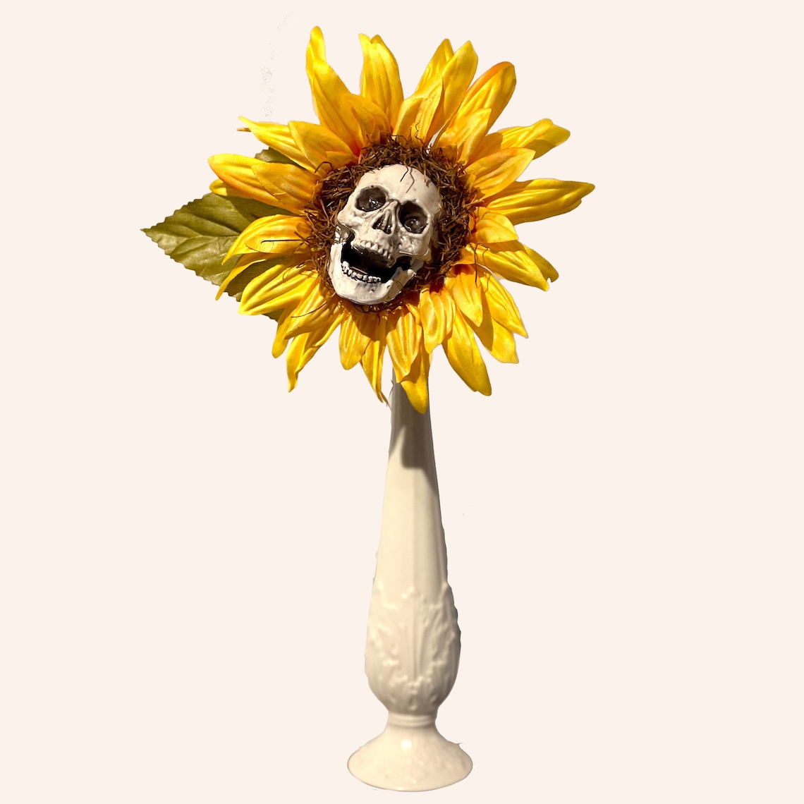 Halloween Sunflower Skull Decor 