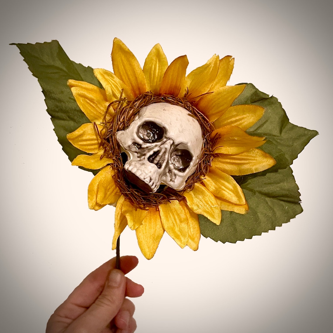 Halloween Sunflower Skull Decor 