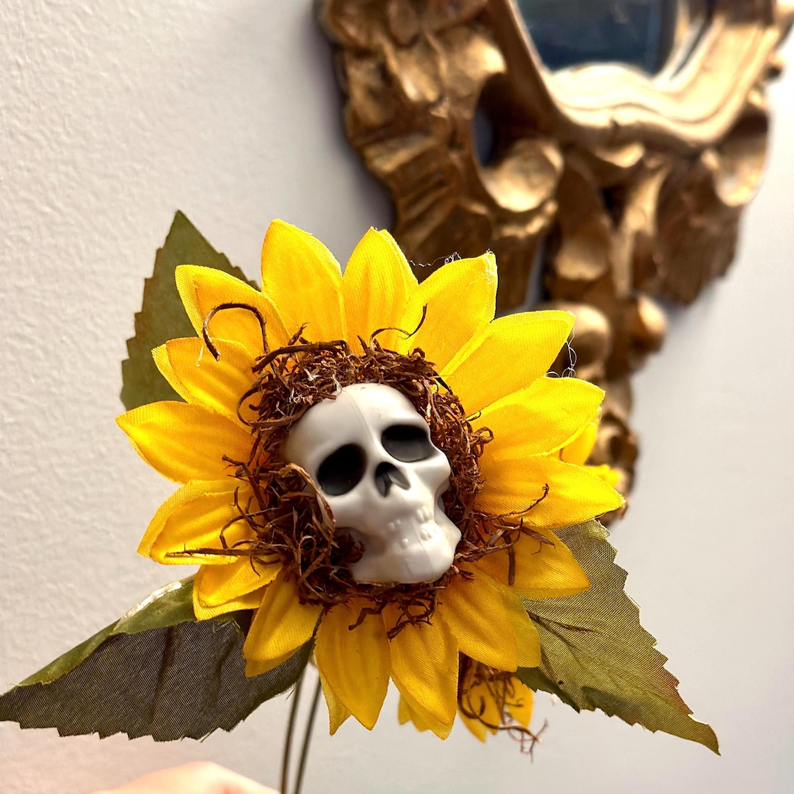 Halloween Sunflower Skull Decor 