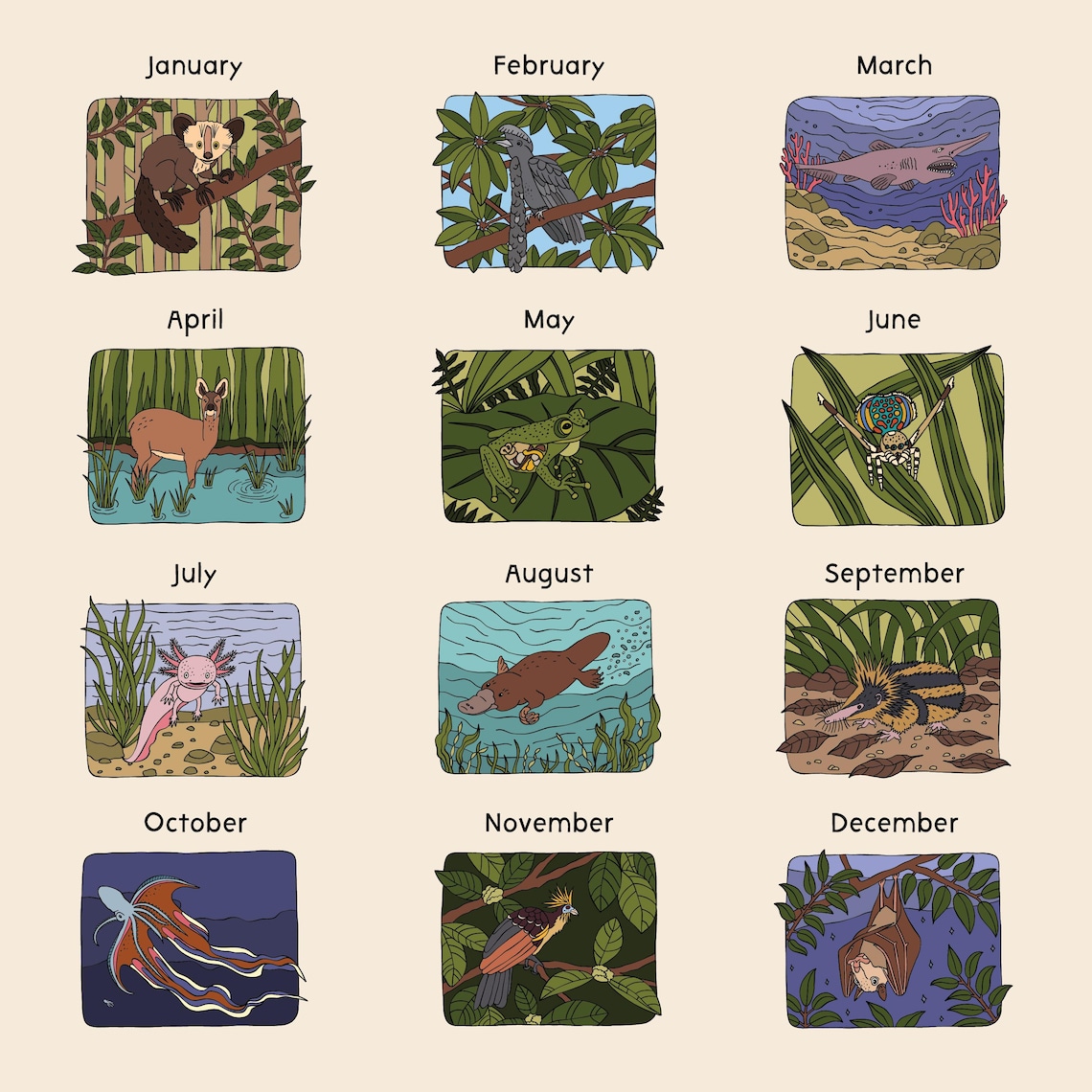 Strange and Bizarre Animals 2026 Calendar 