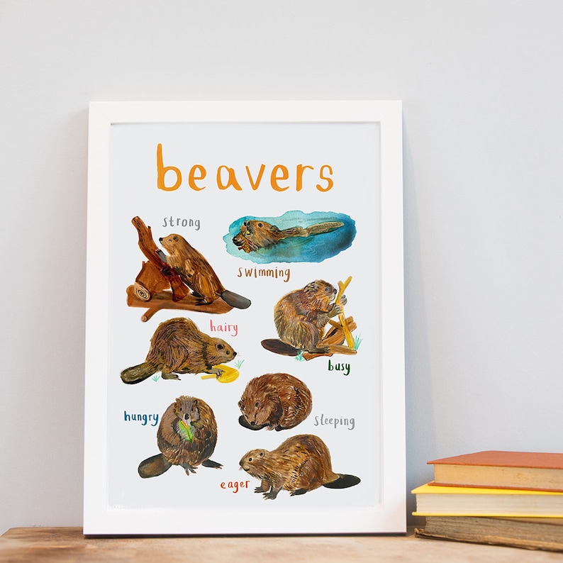 Beavers Art Print A4 image 1