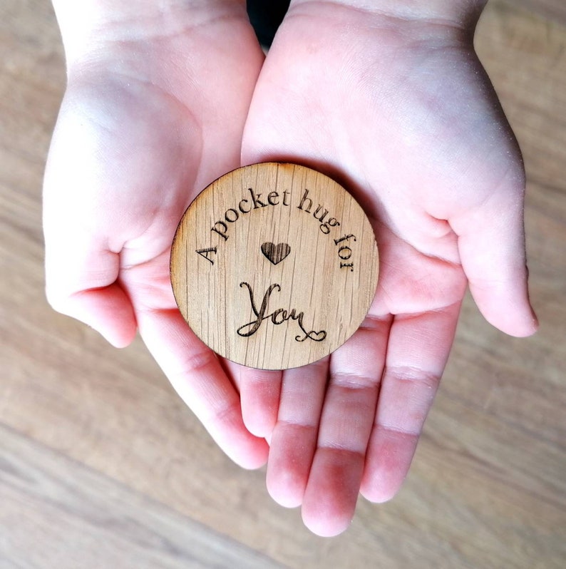 A Little Pocket hug, Wooden hug, token gift, special gift, missing you, a little pocket hug, isolation gift, a hug for when i'm not there image 5