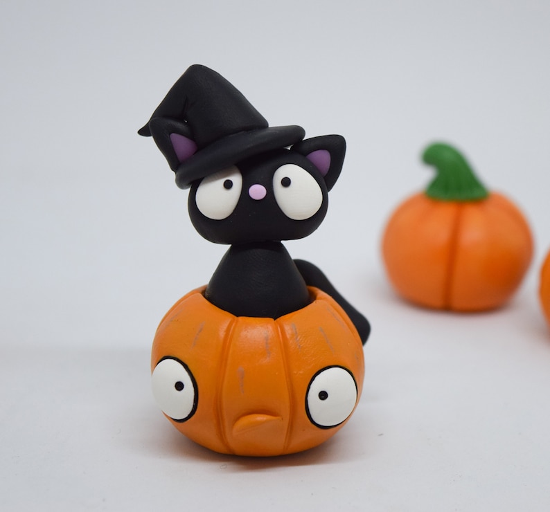 Halloween Black Cat Figurine