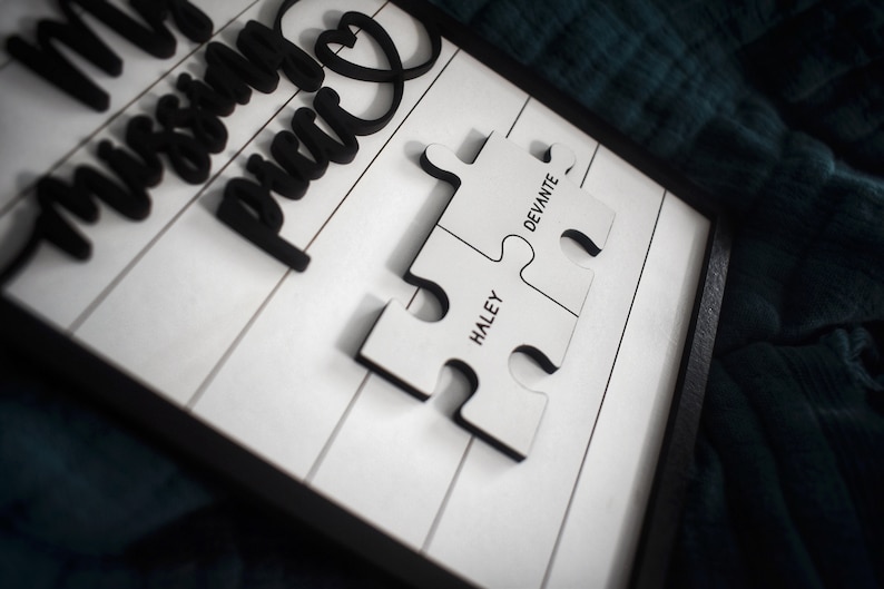 My Missing Piece Custom Valentines Day Sign Significant Other Gift Anniversary Wife Gift Lovers Gift Meaningful Valentines Gift image 4