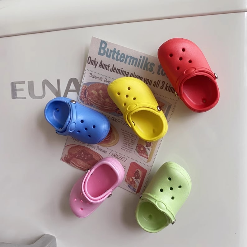 Mini Crocs Shoes Fridge Magnets, Cute Refrigerator Magnet, Creative Fridge Decoration, Funny Kitchen Decor, Crocs Shoes Lover Gifts image 1