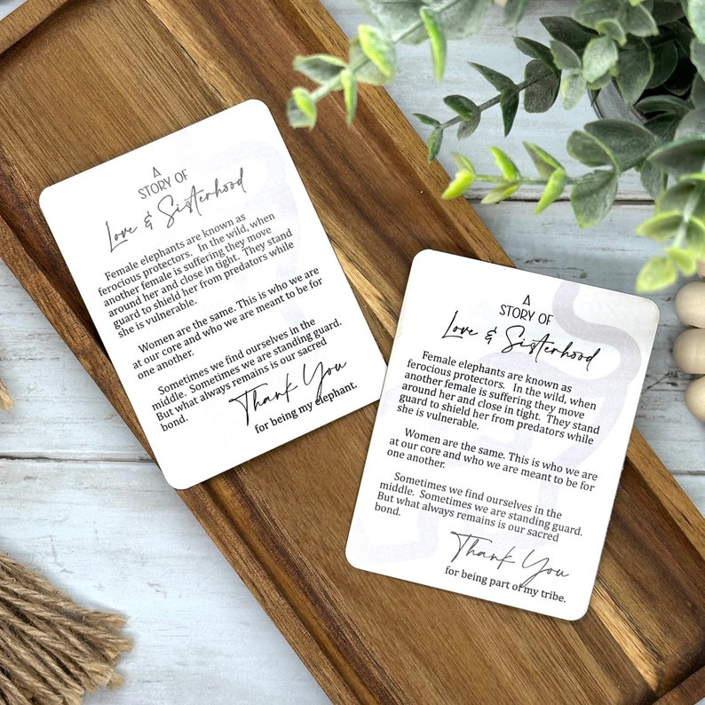 Thank you for being my elephant or Thank you for Being part of my tribe cards.